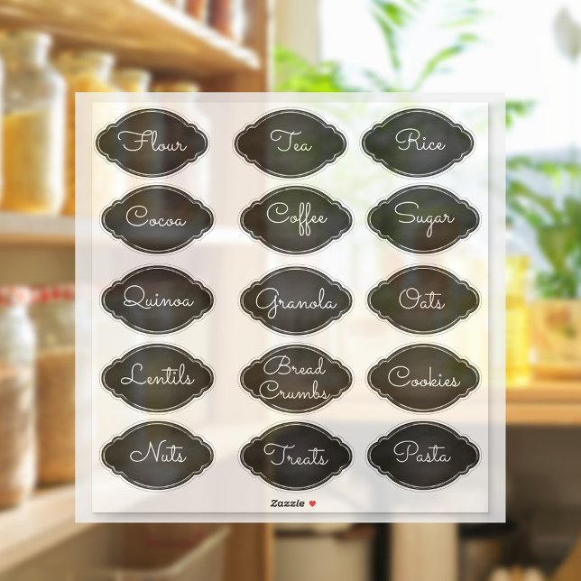 Fancy Chalkboard Oval Pantry Labels (Creator Uploaded)