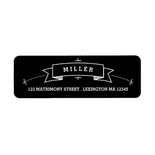 Fancy Chalkboard Vintage Wedding Address Label