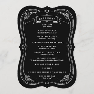 Fancy Chalkboard Vintage Wedding Program