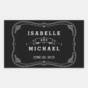 Fancy Chalkboard Vintage Wedding Sticker