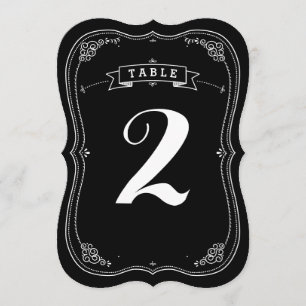 Fancy Chalkboard Vintage Wedding Table Number
