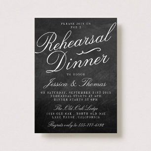Fancy Chalkboard Wedding Rehearsal Dinner Invitation