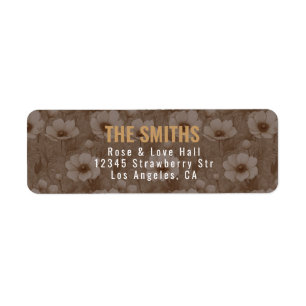 Fancy Champagne Anemones Charm Outdoor Wedding Return Address Label
