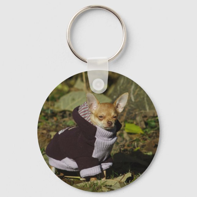 Fancy Chihuahua Key Ring (Front)