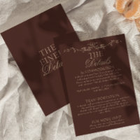 Fancy Chocolate Brown Floral Boho Wedding Details