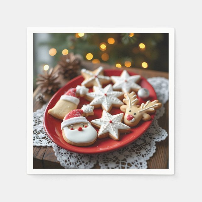 Fancy Christmas Cookies Napkin (Front)