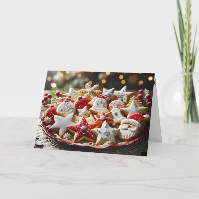 Fancy Christmas Sugar Cookies Holiday Card (Front)