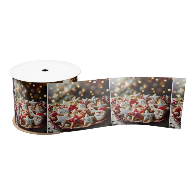 Fancy Christmas Sugar Cookies Satin Ribbon (Spool)