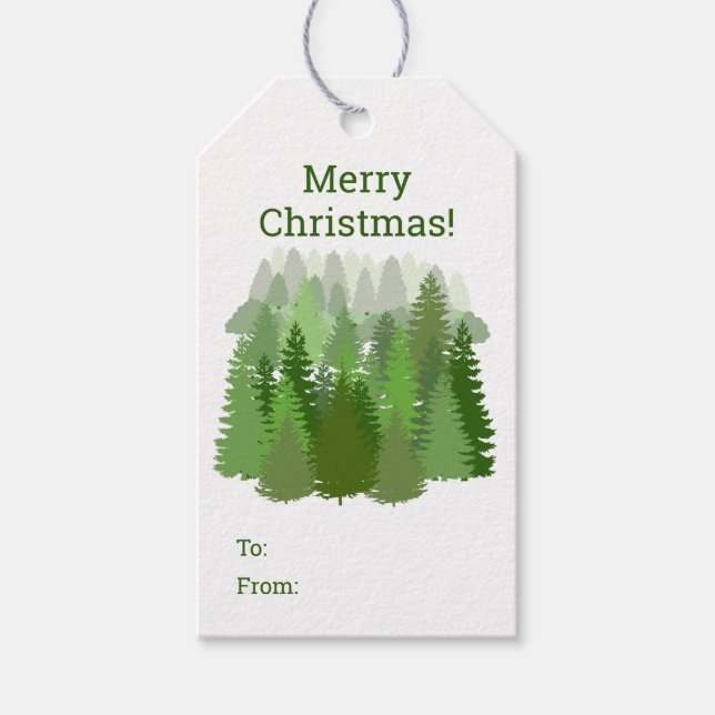 Fancy Christmas Tree Gift Tags (Front)
