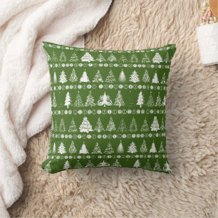 Fancy Christmas Tree Green Cushion