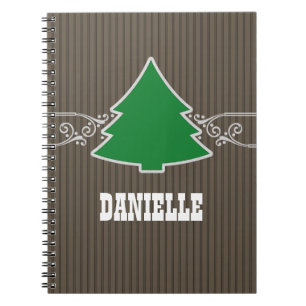 Fancy Christmas Tree Swirls Notebook