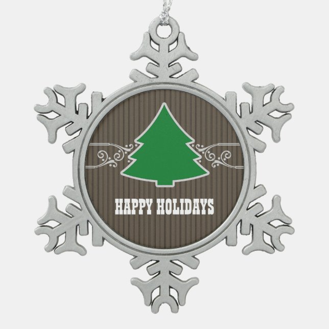 Fancy Christmas Tree Swirls Ornament (Front)