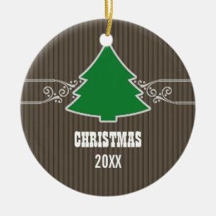 Fancy Christmas Tree Swirls Ornament