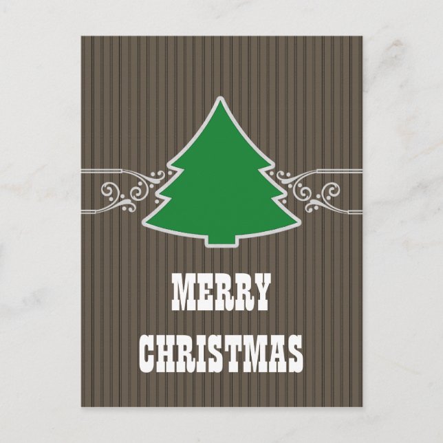Fancy Christmas Tree Swirls Postcard (Front)
