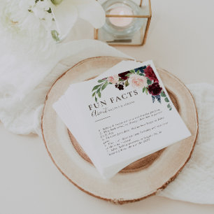 Fancy Classic Brown Trivia Fun Facts Wedding   Napkin