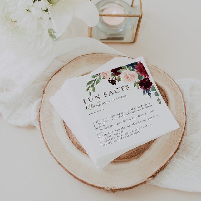 Fancy Classic Brown Trivia Fun Facts Wedding   Napkin (Creator Uploaded)