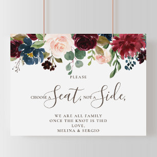 Fancy Classic Choose a Seat Not a Side Wedding  Poster