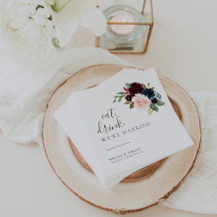 Fancy Classic Eat Drink We're Married Wedding  Napkin