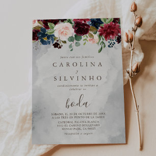 Fancy Classic Flowers Boda Wedding Invitation