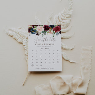 Fancy Classic Flowers Save the Date Calendar