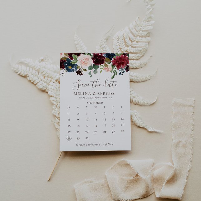 Fancy Classic Flowers Save the Date Calendar (Creator Uploaded)