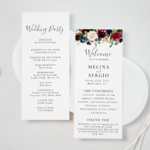 Fancy Classic Flowers Wedding Program