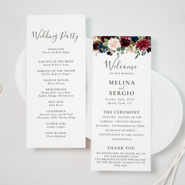 Fancy Classic Flowers Wedding Program (Creator Uploaded)