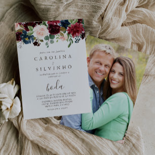 Fancy Classic Roses Boda Wedding  Invitation