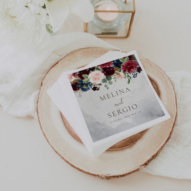 Fancy Classic Roses Peony Flowers Wedding Napkins (Creator Uploaded)