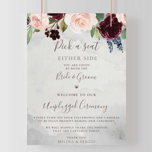 Fancy Classic Roses Wedding Unplugged Ceremony  Poster (Creator Uploaded)