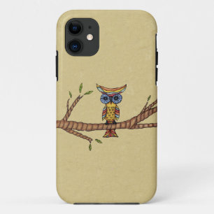 Fancy Colourful Owl Branch iPhone 11 Case