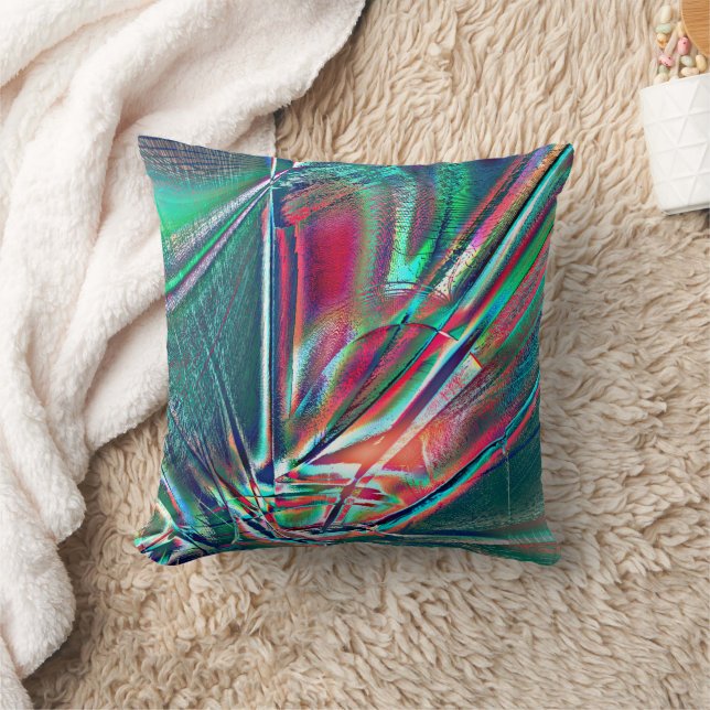 Fancy colours red to green faded & digital scratch cushion (Blanket)