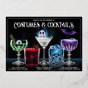 Fancy Costumes & Cocktails Custom Foil Invitation