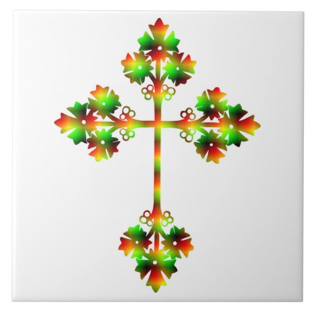 FANCY CROSS CERAMIC TILE (Front)