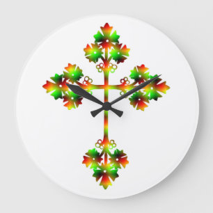 FANCY CROSS LARGE CLOCK