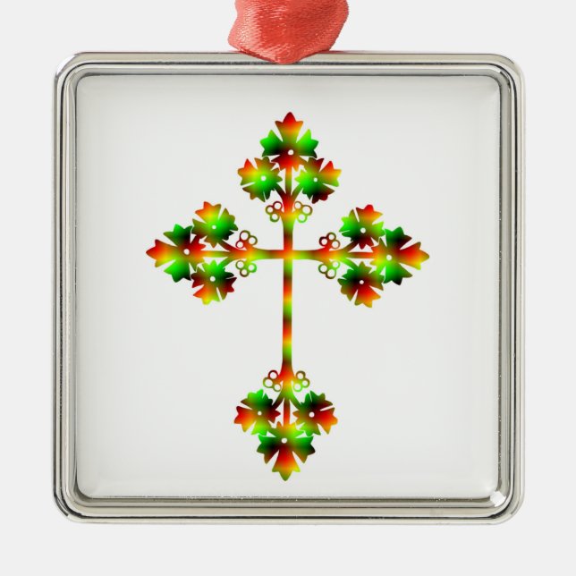FANCY CROSS METAL ORNAMENT (Front)