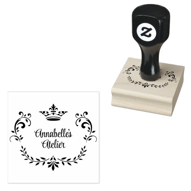 Fancy Crown Wreath Customisable Product Stamp (Stamped)