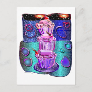 fancy cup cakes 1 postcard