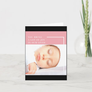 Fancy Cute Baby Photo Nk White Quote Card