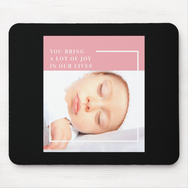 Fancy Cute Baby Photo Nk White Quote  Mouse Pad (Front)