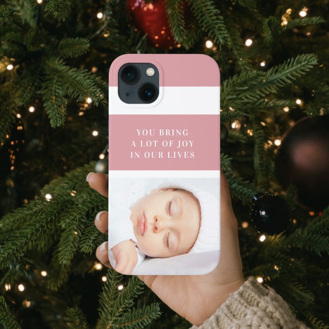Fancy Cute Baby Photo | Pink & White | Quote  Case-Mate iPhone Case (Creator Uploaded)