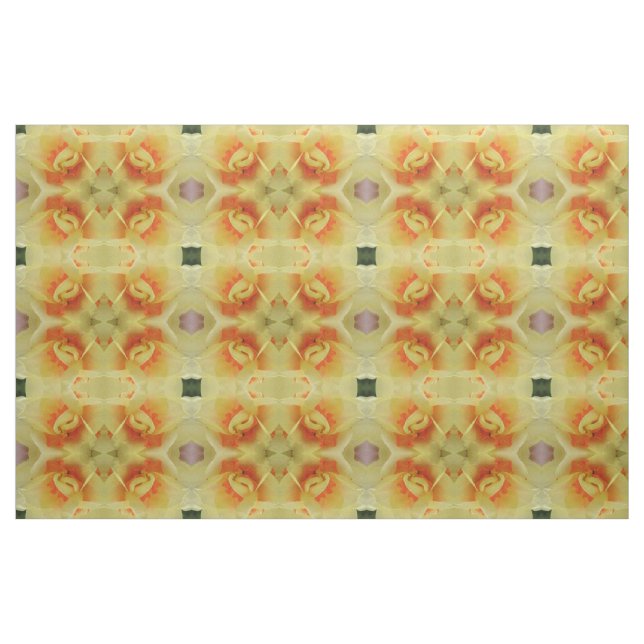 Fancy Daffodil Floral Patterned Craft Fabric (Fat Quarter)