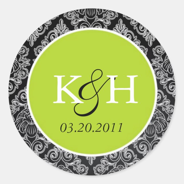 Fancy Damask Classic Round Sticker (Front)