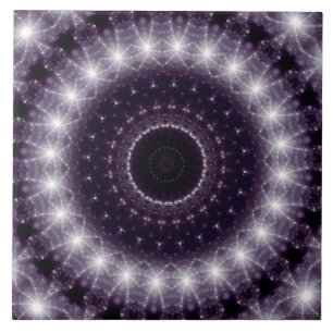 Fancy Delicate Black & White Lace Pattern Ceramic Tile