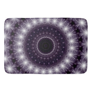 Fancy Delicate Black & White Round Lace Bath Mat