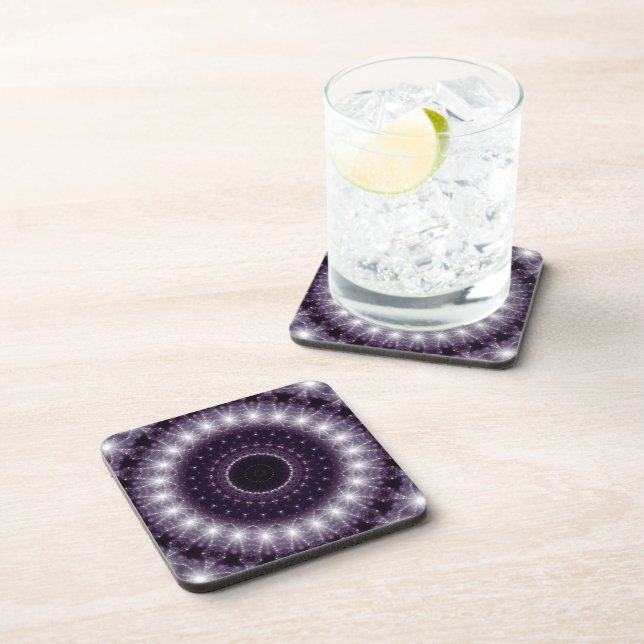 Fancy Delicate Black & White Round Lace Coaster (Right Side)