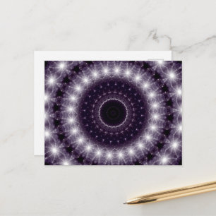 Fancy Delicate Black & White Round Lace Postcard