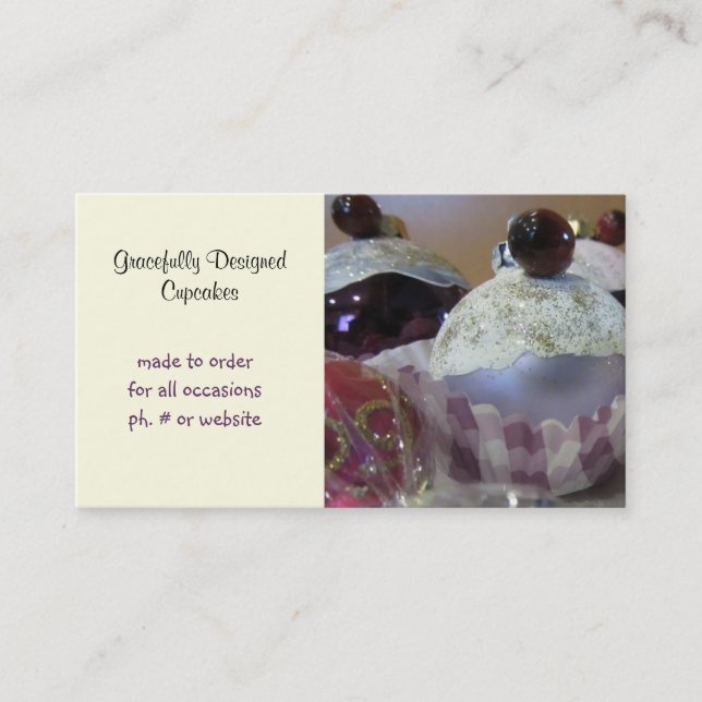Fancy Designer  Cupcakes Business Card (Front)