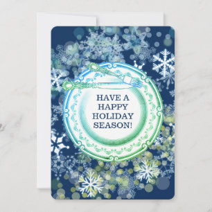 Fancy dinner plate chef catering Christmas holiday Card