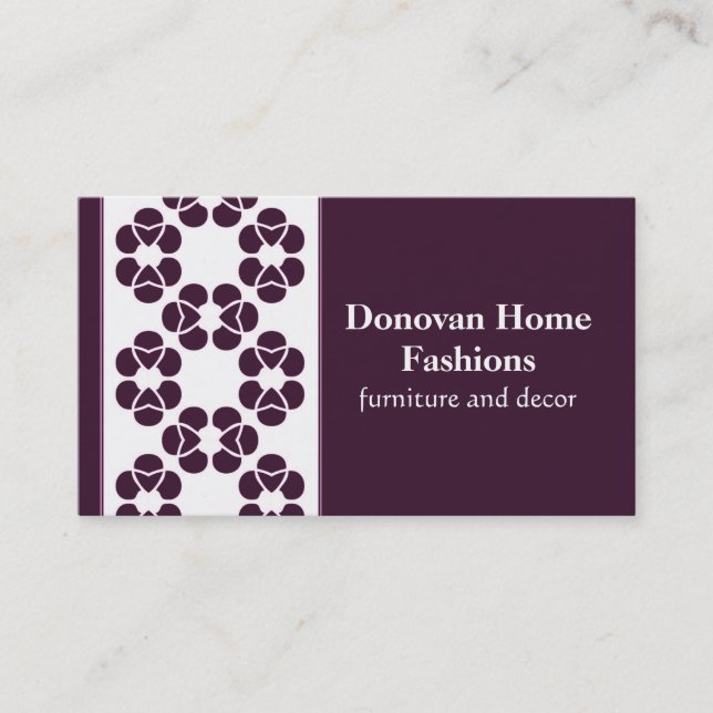 Fancy Diva Business Card, Purple Card (Front)